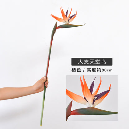 Realistic Bird of Paradise Faux Flower - Large Single Stalk for Hotel Home Decor, Elegant Floral Arrangements, Wedding Celebrations, and Stunning Photography Props