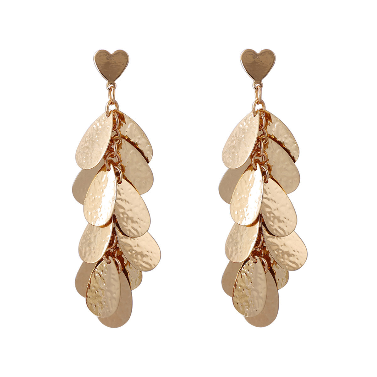 Trendy Punk Minimalist Metal Geometric Heart Pendant Earrings – Chic Daily Wear for Fashion-Forward Women