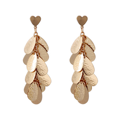Trendy Punk Minimalist Metal Geometric Heart Pendant Earrings – Chic Daily Wear for Fashion-Forward Women