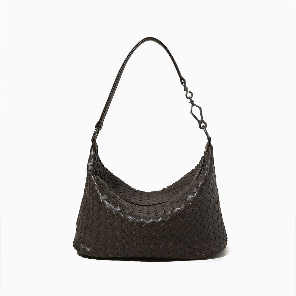 Luxury Handcrafted Braided Sheepskin Crossbody Bag for Women Versatile Genuine Leather Tote and Handbag