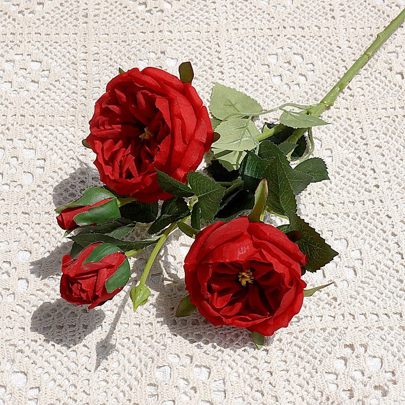 Lifelike Austin Roses - Stunning Single Stem with Multi-Bloom Heads for Home Décor, Weddings, and Model Room Displays - Perfect Artificial Flowers for Timeless Elegance