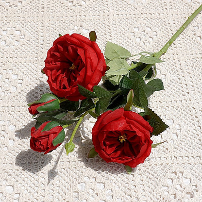 Lifelike Austin Roses - Stunning Single Stem with Multi-Bloom Heads for Home Décor, Weddings, and Model Room Displays - Perfect Artificial Flowers for Timeless Elegance