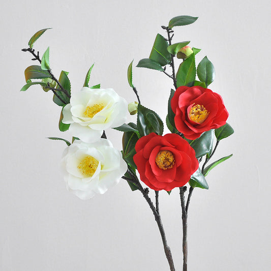 Stunning Artificial Mountain Camellia Floral Arrangement - Perfect Korean-Style Home Décor for Living Rooms and Decorative Displays