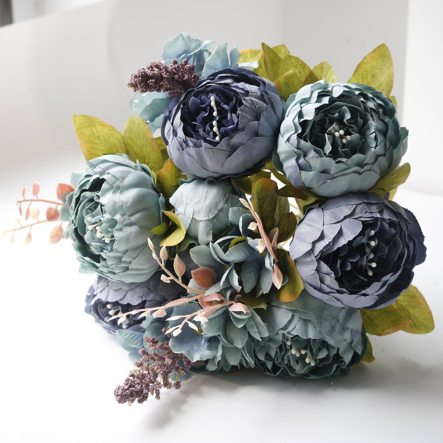 Stunning 13-Piece European-style Artificial Peony Flower Arrangement for Home Decor & Wedding Celebrations – Lifelike Silk Floral Bouquet for Lasting Beauty