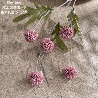 Elegant Fake Green Plant with Dancing Dandelions – Lifelike Faux Flower Wedding Decor for Modern Celebrations - INS Style MW66783