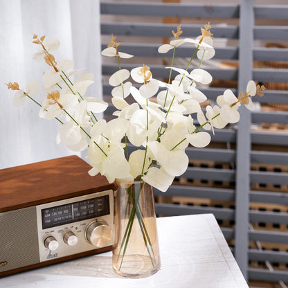 Stunning Artificial Eucalyptus Money Leaf Bouquet - Perfect for Home Décor, Weddings, & Special Occasions - Realistic Roses & Decorative Wall Flowers - MW85506