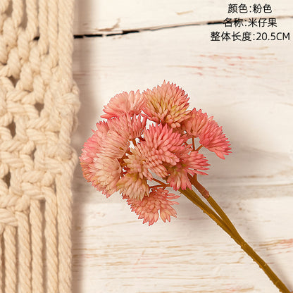 Realistic Soft Silicone Budding Fruit Hydrangea Fake Flowers - Lifelike Touch and Succulent Aesthetic for Boho Home Decor - Model MW17661