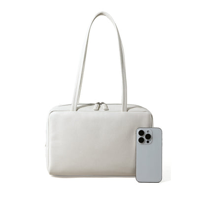 Luxury Women's Shoulder Bag Full Grain Vegetable Tanned Leather Spacious Boston Design Chic and Genuine Leather Handbag for Everyday Use