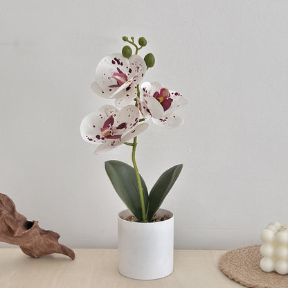 Realistic Orchid Potted Arrangement - Beautiful Artificial Plants for Home and Office Décor - Perfect for Table Centerpieces and Lasting Greenery