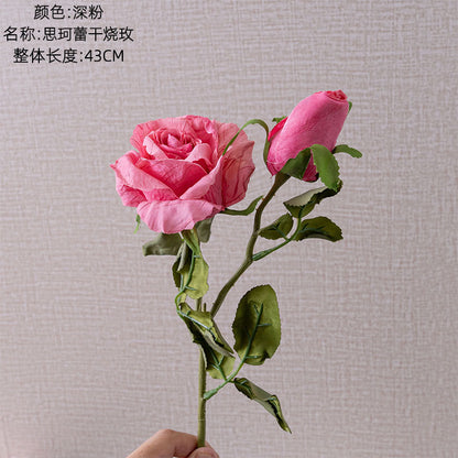 Realistic Single Stem Green Rose - INS Trendy Artificial Plant for Wedding Decor, Home Decor, and Event Decorations - Model YC1029