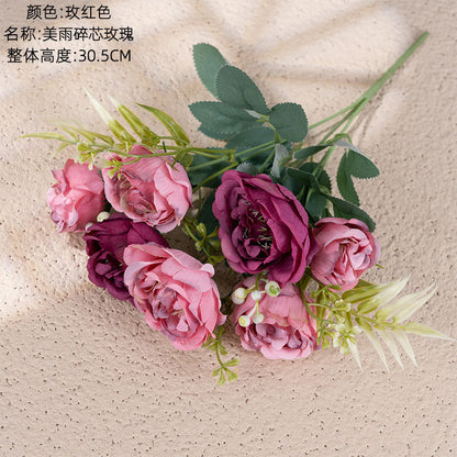 Stunning Faux Rose Wall Decor - Realistic Rose Bouquet for Home Decoration and Wedding Celebrations - Perfect Wedding Handheld Flowers, Model MW55506