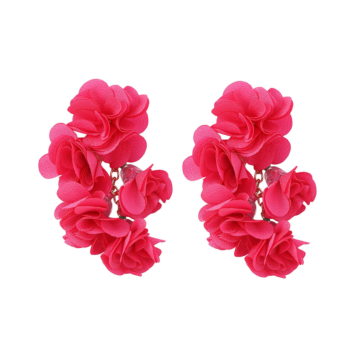 Bohemian Colorful Floral Fabric Drop Earrings - Perfect Ethnic Vacation Accessory for Every Occasion