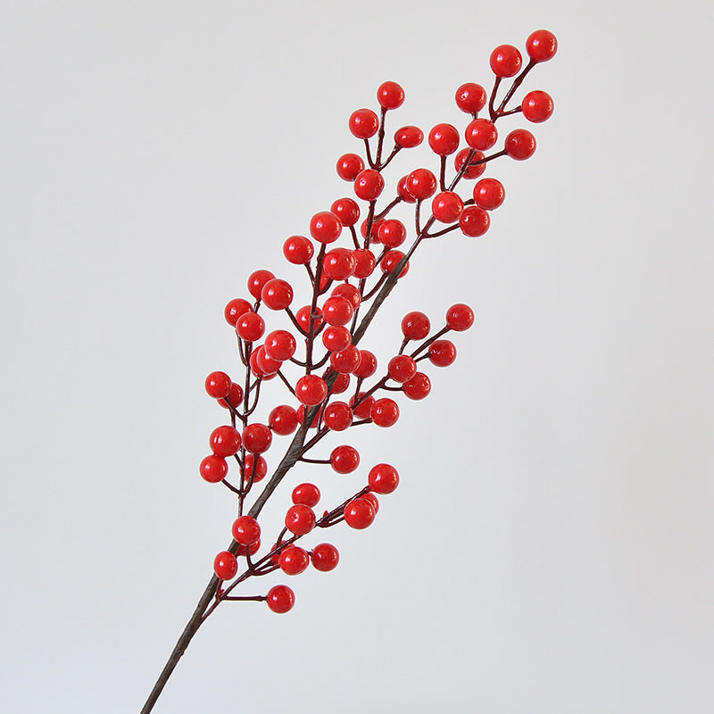 Realistic Winterberry Red Fruit Arrangement - Perfect for New Year’s, Christmas Decorations, Floral Displays, and Celebrations