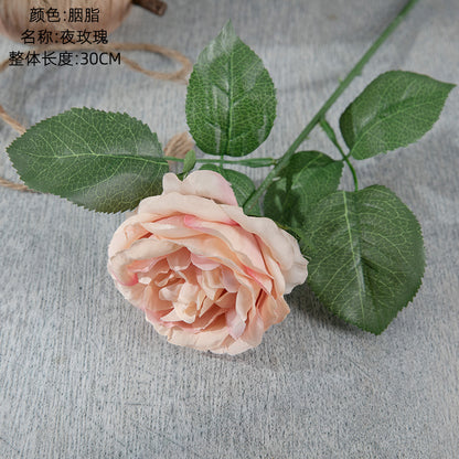 Elegant Night Rose Faux Flowers for Home Decor and Wedding Decorations - GF15423Y | Realistic Look, Long-lasting Beauty, Easy Maintenance