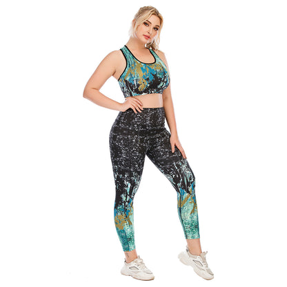 Plus Size Fitness Outfit Set Yoga Tops High Waisted Leggings and Supportive Sports Bras for Maximum Comfort and Performance Aussie Strength Model 12073 12074