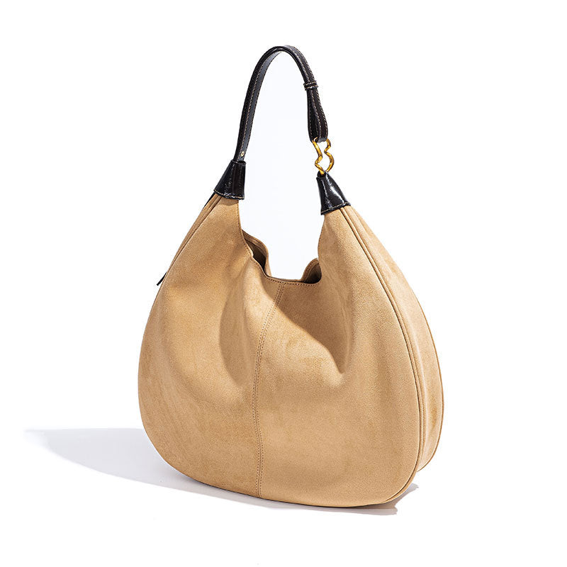 Vintage Inspired Chic Velvet Tote Bag Luxurious Leather Shoulder Bag with Large Capacity for Everyday Use