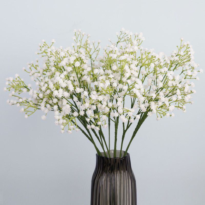 Realistic Baby's Breath 3-Prong PU Soft Rubber Single-Stem Artificial Flower Bouquet for Wedding Celebrations and Photography