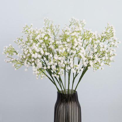 Realistic Faux Baby's Breath Bouquet - 3-Prong Soft PU Fake Flower Arrangement for Wedding Decor, Photography Props, and Floral Displays