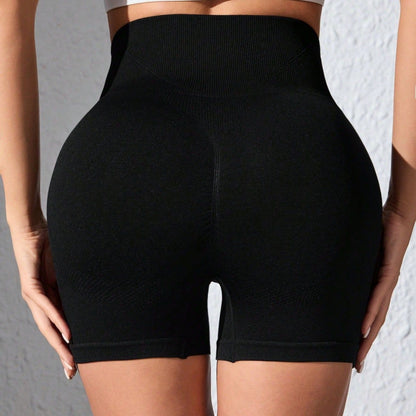 High Waisted Butt Lifting V Cut Women's Yoga Shorts Durable Nylon Stretchy Training and Running Shorts for Comfort and Performance