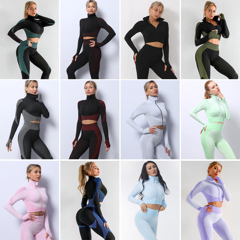 Quick Dry Long Sleeve Seamless Yoga Set Fitness Yoga Top and Breathable Leggings for Comfort and Flexibility