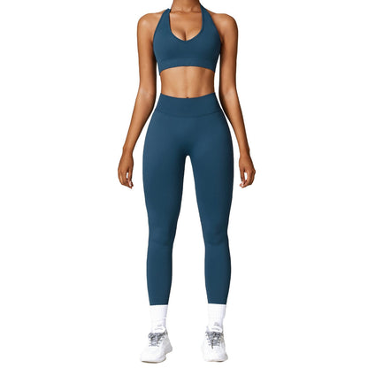 Seamless Full Body Yoga Set for Women Quick Dry Sports Outfit with Back Design for Running and Fitness Training