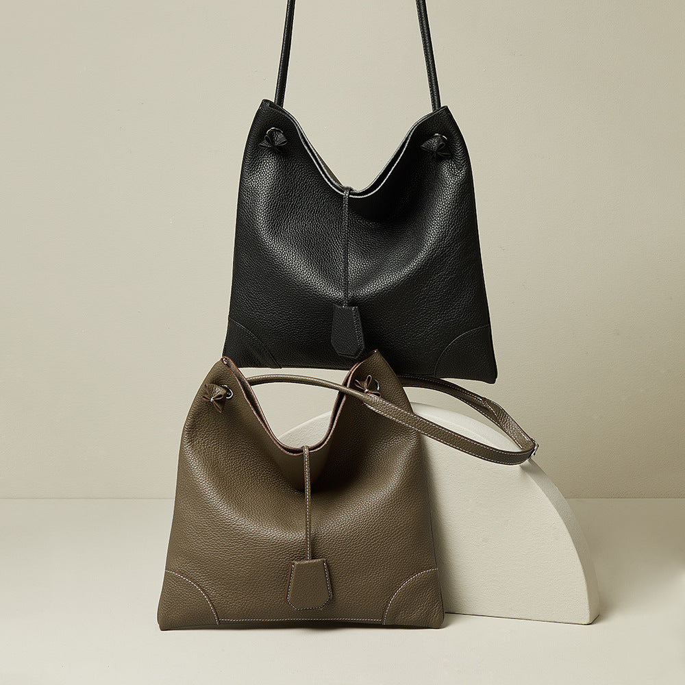 Vintage Inspired Genuine Leather Mini Tote Bag Spacious Crossbody Purse in Full Grain Cowhide Unique Design for Fashion forward Individuals