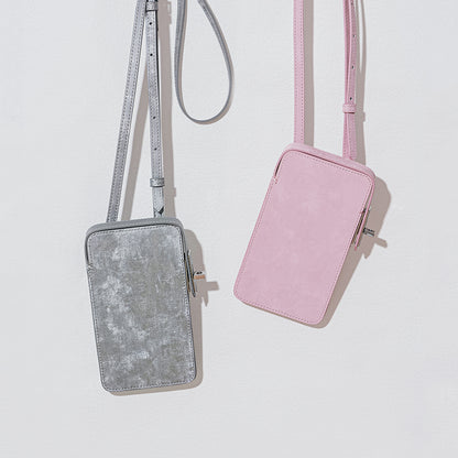 Vintage Inspired Satin Leather Phone Crossbody Bag Mini Shoulder Purse with Secure Closure for Everyday Use