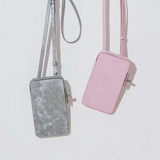 Vintage Inspired Satin Leather Phone Crossbody Bag Mini Shoulder Purse with Secure Closure for Everyday Use