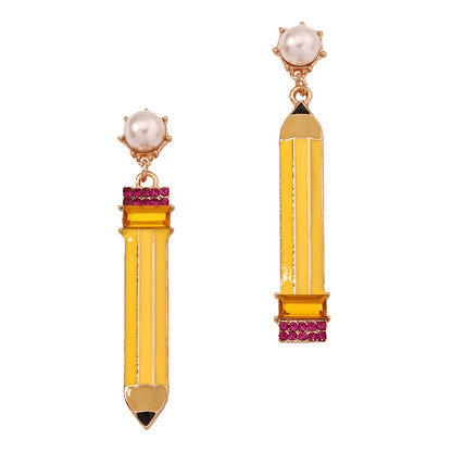 Unique Vintage-Inspired Geometric Alloy Drop Oil Earrings with Pearl Accents - Stylish Casual Statement Jewelry for Every Occasion