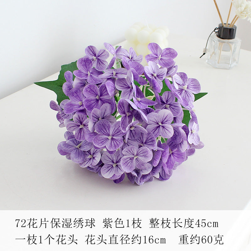 Realistic 72-Petal Hydrangea - Luxurious 3D-Printed Faux Floral Arrangement for Weddings and Home Decor - Long-Lasting Hydrating Effect