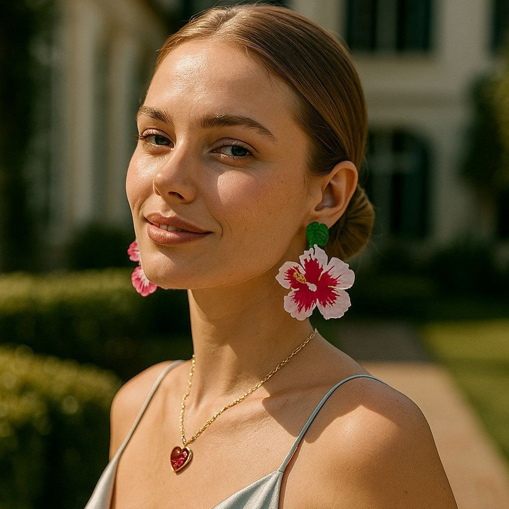 Creative Asymmetrical Colorful Acrylic Floral Drop Earrings for Women - Perfect for Casual Vacations and Stylish Outings