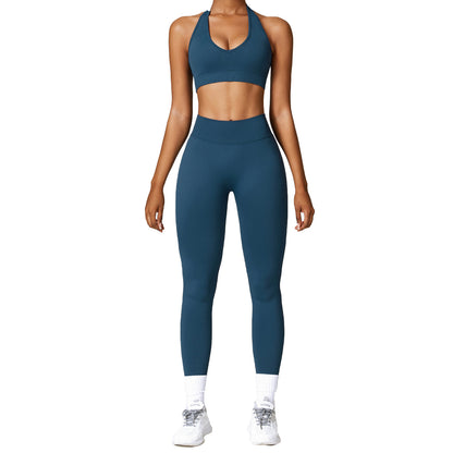 Seamless Body Sculpting Yoga Set for Women Quick Dry Activewear with Beautiful Back Design for Running and Fitness 7318