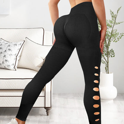 High Waisted Seamless Ripped Cut Out Peach Butt Yoga Leggings for Women Sculpt Your Silhouette with Comfort and Style