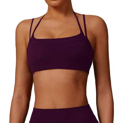 Women s Quick Dry Yoga Sports Bra Elastic Double Strap Backless Design for Fitness Running and Comfort Ideal for Active Lifestyles