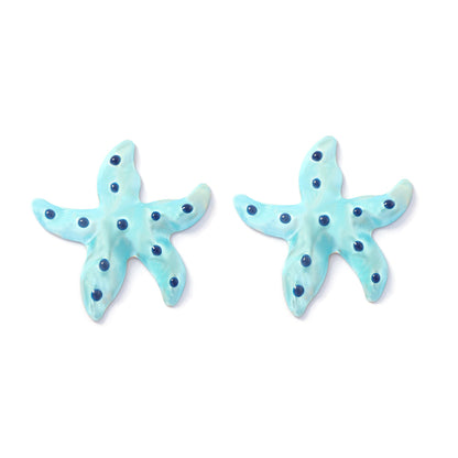 Stylish Ocean-Inspired Metal Geometric Starfish and Pentacle Earrings - Versatile Minimalist Accessories for Every Woman