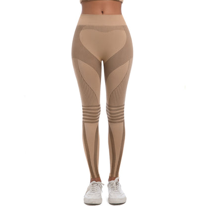 Seamless High Waisted Knit Leggings for Breathable and Stretchy Skiing Running Gym Workouts and Yoga