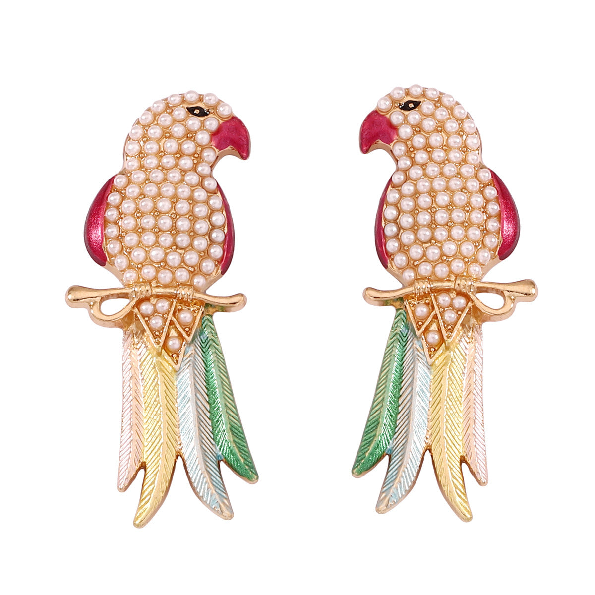 Elegant Pearl Parrot Earrings for Women – Versatile Luxury Accessories to Enhance Any Outfit