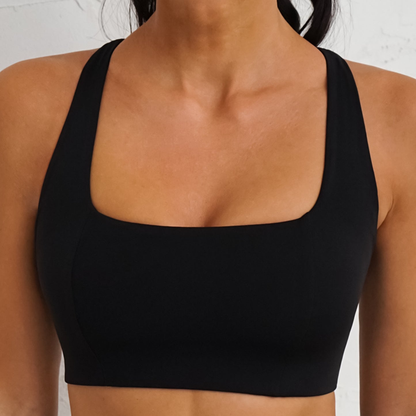 Breathable Cross Back Sports Bra Set with Square Neck Design for Yoga High Impact Workouts Enhanced Comfort