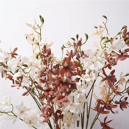 Stunning Autumn-Inspired Artificial Flower Arrangement - Realistic Orchid Décor for Weddings, Home Decoration, Display Windows, and Festive Occasions