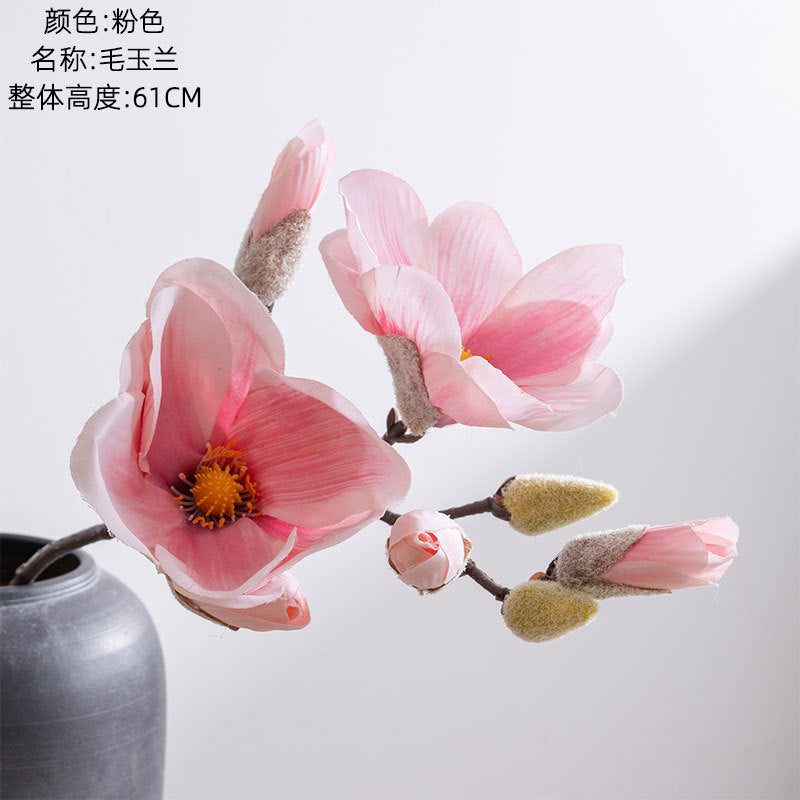 Single Stem Magnolia Flower – Stunning INS-Style Artificial Floral Home Decor for Weddings and Celebrations – GF15336