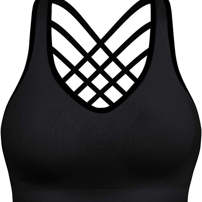 Women's Yoga Sports Tank Top with Shock Absorbing Supportive Bra for Fitness Running and Training with Enhanced Comfort and