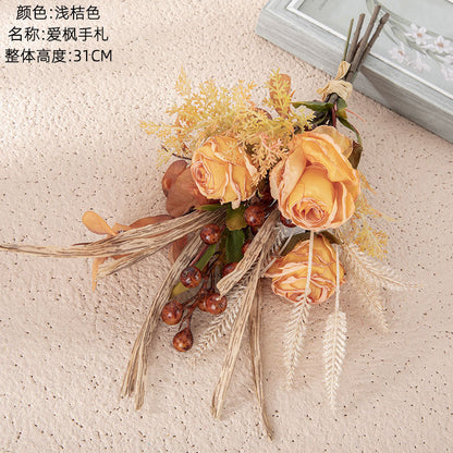 Stunning Faux Flower Bouquet by AiFeng – Perfect Home Decor & Wedding Design Wall Art – Beautiful Wall Hanging Decoration CF01222