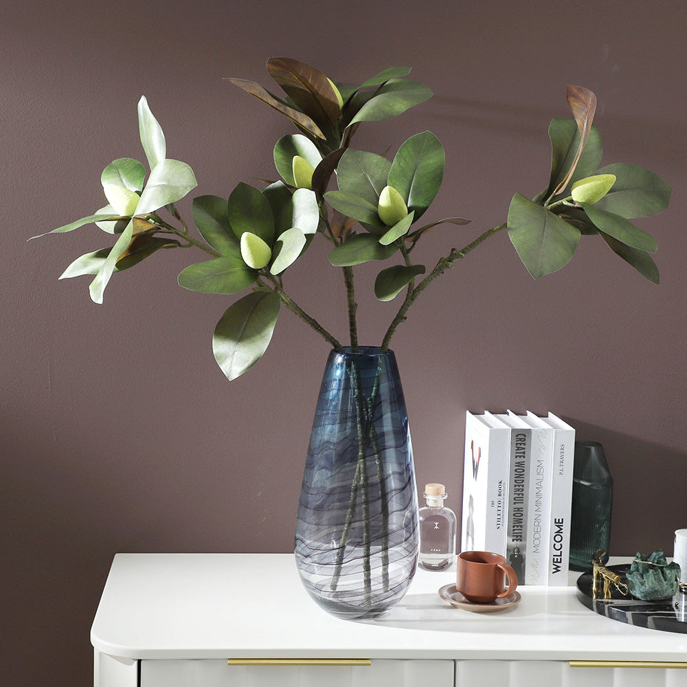 Stunning Silk Magnolia Leaf Artificial Flower Arrangement - Perfect for Photography Props, Home Décor, and Plant Landscaping