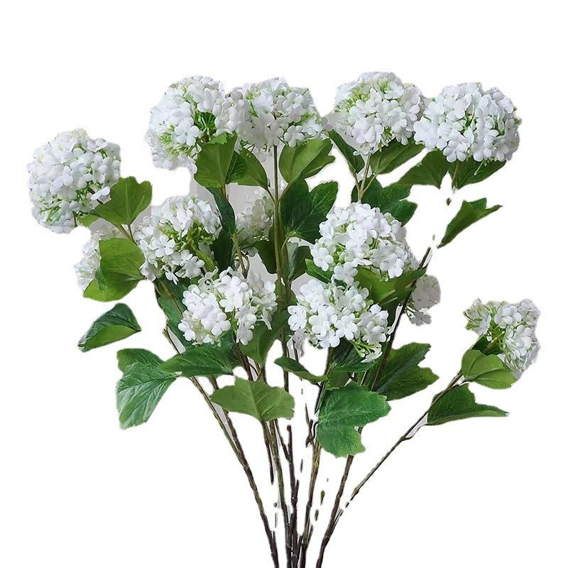 Realistic 3-Piece Hydrangea Snowball Faux Flower Set for Home Decor – Perfect for Living Rooms, Weddings, and Event Decorations