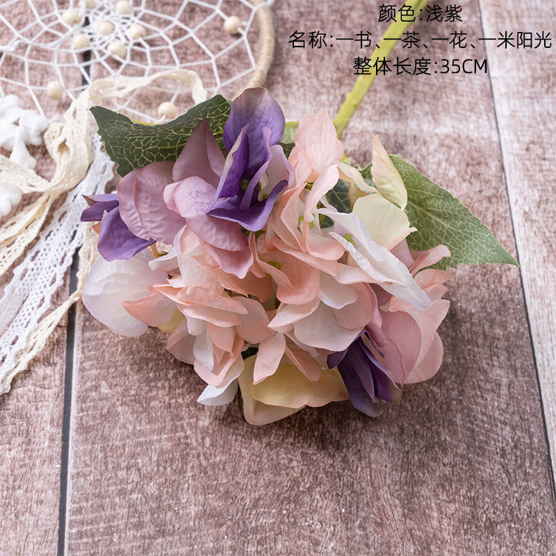 Lifelike Artificial Flowers and Plants - Korean Style Hydrangea for Home Décor, Ideal for Weddings and Celebrations - DY1-554A Craft Decoration