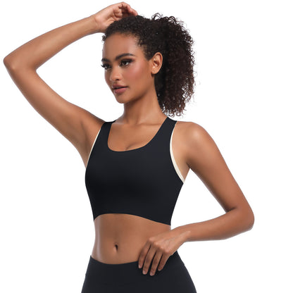 Seamless Color Blocked Sports Bra with Racerback Design Women s Comfortable Breathable Yoga and Running Tank Top