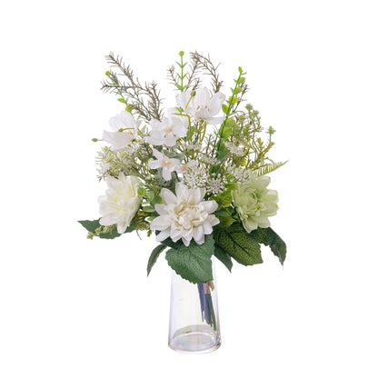 Vibrant Faux Dahlia Bouquet for Home Decor - Perfect Wedding Handheld Floral Arrangement, Wall Hanging Decoration CF01397