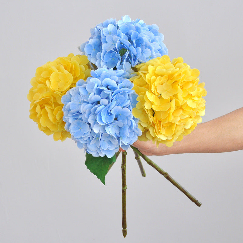 Realistic Hydrangea Faux Flowers - Touch-Sensitive 3D Printed Moisture-Infused Decorative Arrangements for Weddings and Home Decor