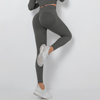 Seamless Knit Ribbed Moisture Wicking Yoga Pants for Women Peach Butt Lift Leggings for Comfort and Style