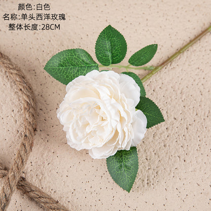 Single-Head Western Rose and Core Peony Artificial Flowers - Perfect Home Decor and Wedding Handheld Bouquet - Stunning, Realistic Faux Floral Arrangement for Celebrations and Events | MW51005